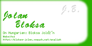 jolan bloksa business card